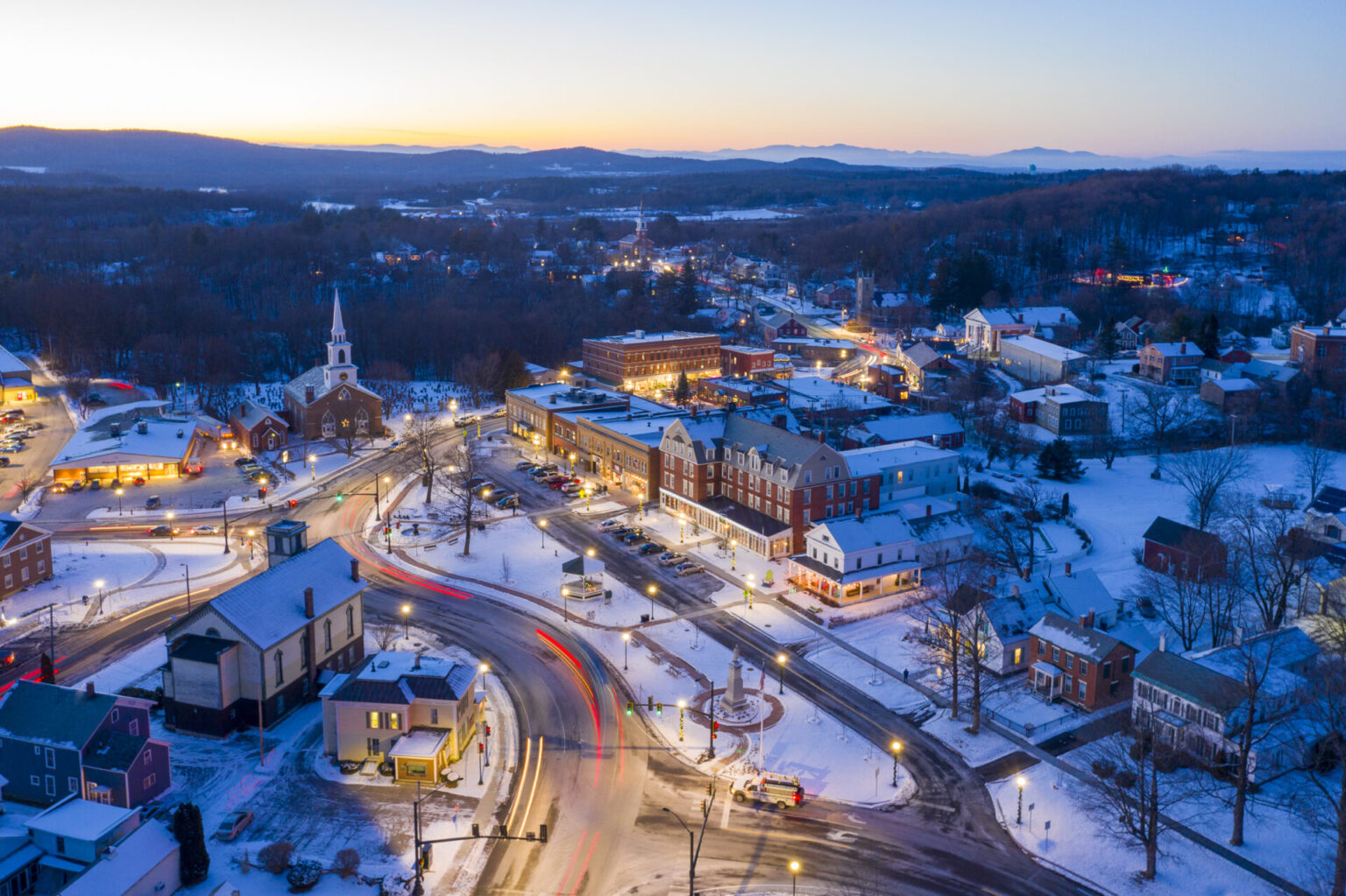 Winter Twilight, Brandon, Vermont