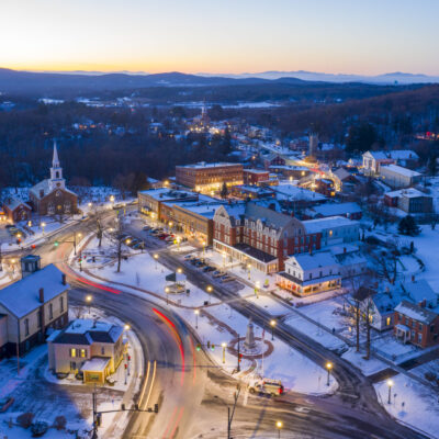 Winter Twilight, Brandon, Vermont