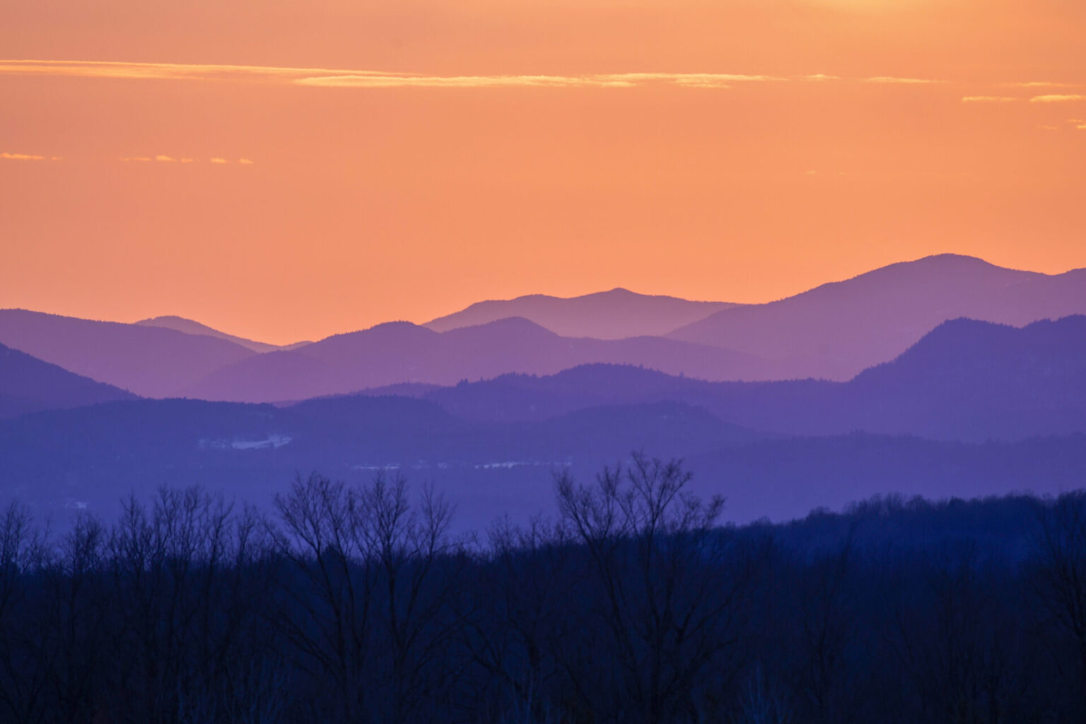 Adirondack sunset from New Haven, Vermont